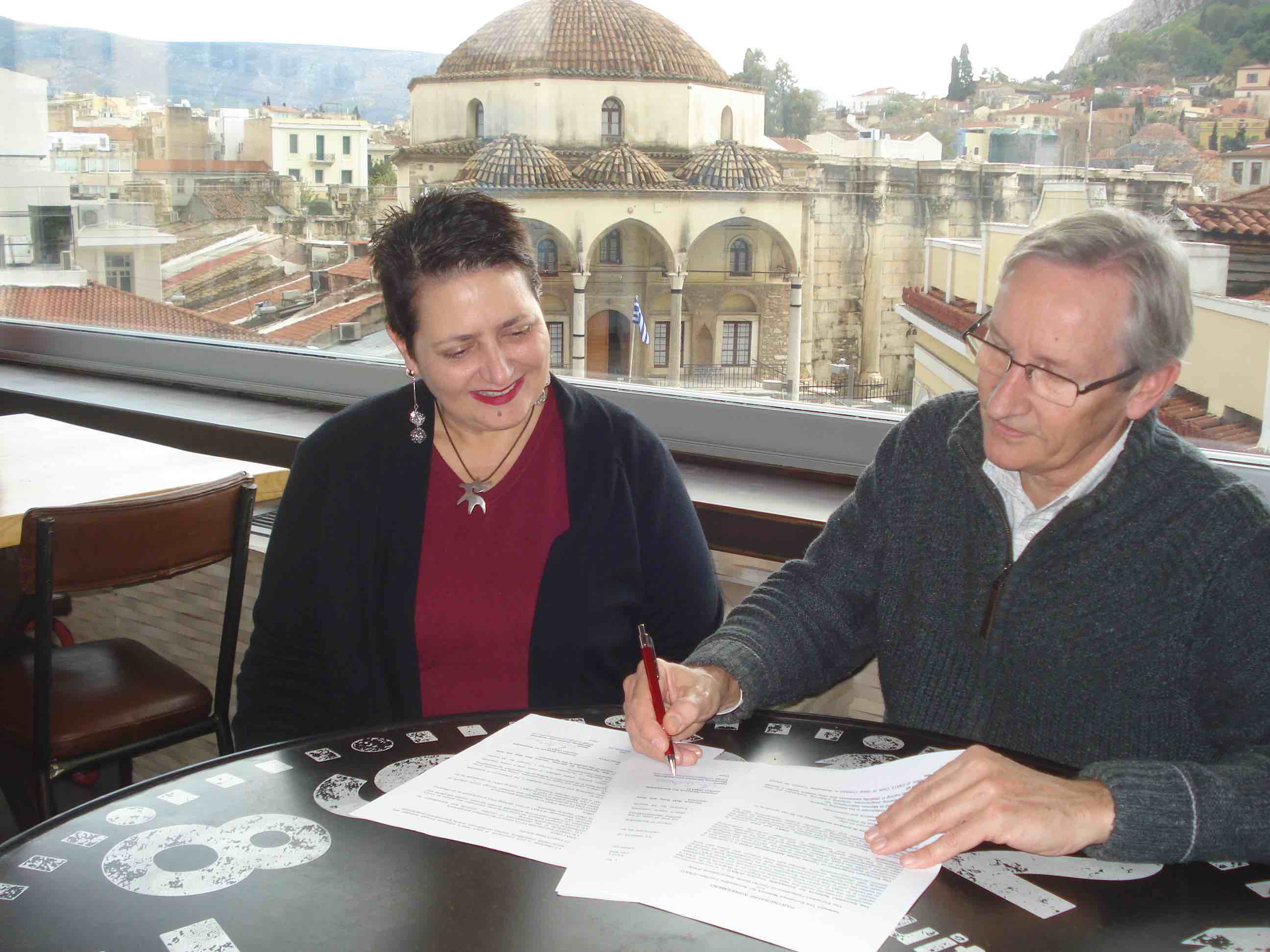 ENAT Director and FEG president sign pargnership agreement in Athens 